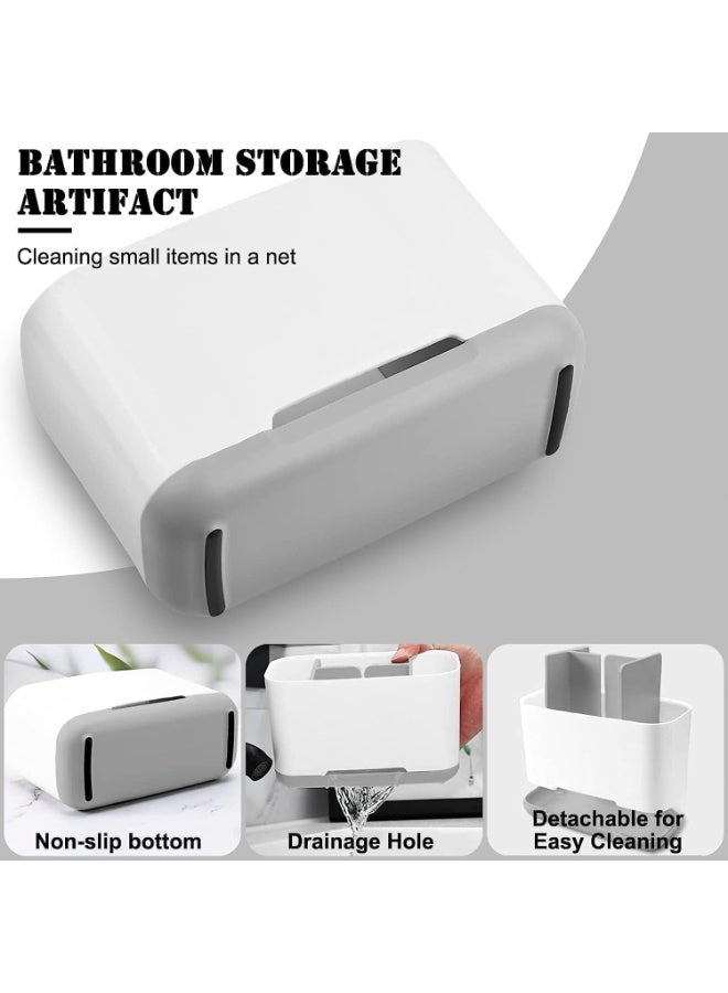 CLENEA Toothbrush Holder with Anti-Slip,Plastic Detachable for Easy Cleaning Multi-Functional Storage,Large Electric Toothbrush and Toothpaste Organizer Caddy for Bathroom Vanity,Sink,Countertop (Grey) - Image 5